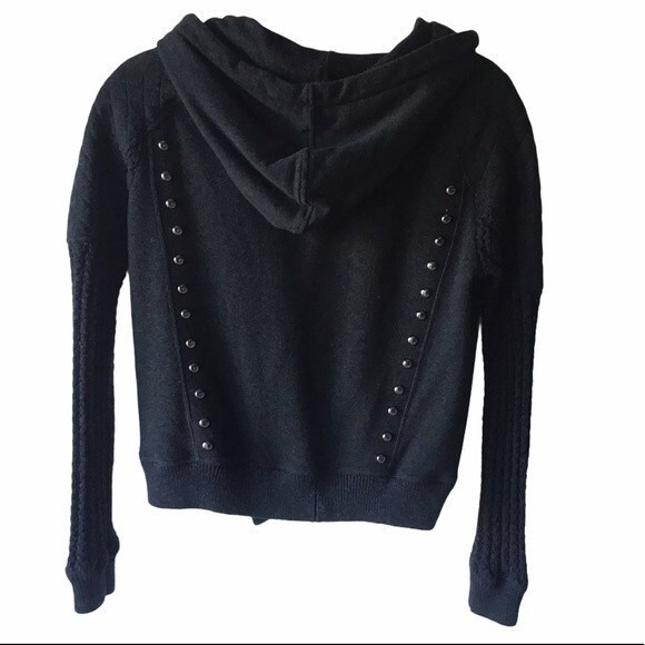 SOLD People Moto Studded Rocker Zip Hoodie - Picture 5 of 6